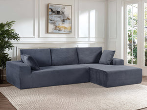 English Elm Cozyform Convertible Sectional Sofa - Soft Corduroy, No Assembly, Modern Design, Comfy & Versatile! B2735P359712