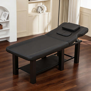 English Elm Spa Salon Massage Table Steel Frame Pu Leather Adjustable Backrest Bottom Shelf Storage W1422P382933
