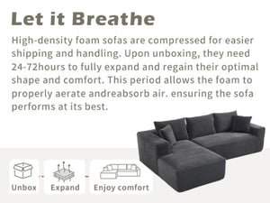 English Elm Modular Cloud Sectional with Oversized Chaise Memory Foam Fill for Living Rooms W3224S00008
