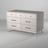 IDEAZ 1582APB Gray Mid Century 7 Drawer Dresser Gray 1582APB