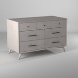 IDEAZ 1582APB Gray Mid Century 7 Drawer Dresser Gray 1582APB