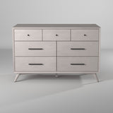 IDEAZ 1582APB Gray Mid Century 7 Drawer Dresser Gray 1582APB