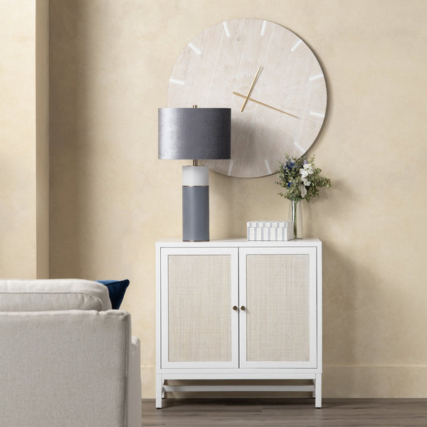 Crestview Collection Coastal Cabinets: Elegant Mindi Wood & Raffia Storage Solution With Wicker-paneled Doors, Easy Assembly White Solid Wood Cvfdr1154