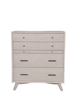 IDEAZ 1583APB Gray Mid Century 4 Drawer Chest with Pull Out Tray Gray 1583APB