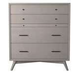 IDEAZ 1583APB Gray Mid Century 4 Drawer Chest with Pull Out Tray Gray 1583APB