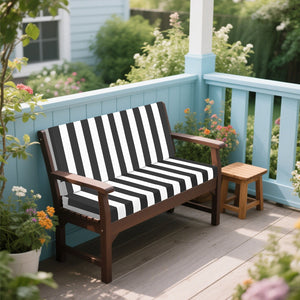 English Elm Outdoor Deep Seat Cushions for Patio Furniture Waterproof Replacement Chair Cushions Durable 24.8x8.27x16.93 Black White W419P311609
