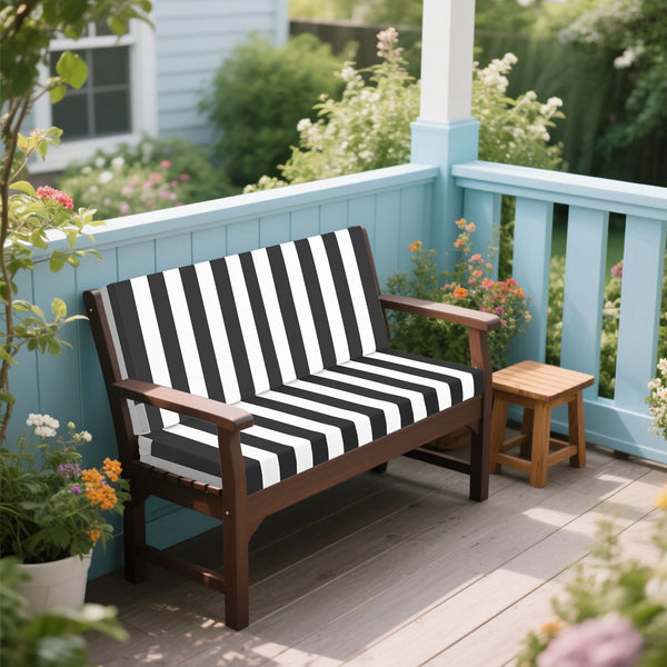 English Elm Outdoor Deep Seat Cushions for Patio Furniture Waterproof Replacement Chair Cushions Durable 24.8x8.27x16.93 Black White W419P311609