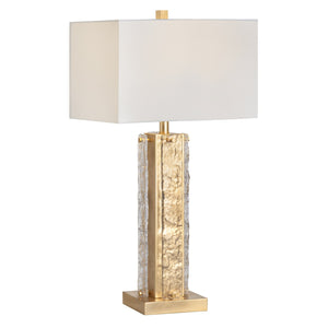 Crestview Collection 32"H Luxurious Gold Metal & Glass Table Lamp With Rectangular Shade - Modern Elegance For Your Home   Cvaer1988a