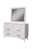 IDEAZ 1584APB White Mid Century 7 Drawer Dresser White 1584APB