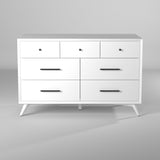 IDEAZ 1584APB White Mid Century 7 Drawer Dresser White 1584APB