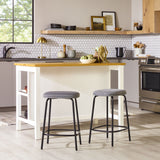 Simple Counter Stool with Upholstered Seat - Set of 2 Charcoal MUTD7DCL Walker Edison