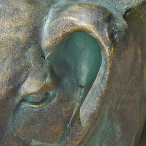 English Elm Christopher Knight Home® - 13inch Rabbit Garden Stool Vintage Antique Green Lightweight Concrete, Gold Patina, Weatherproof Accent Table N765P285189G