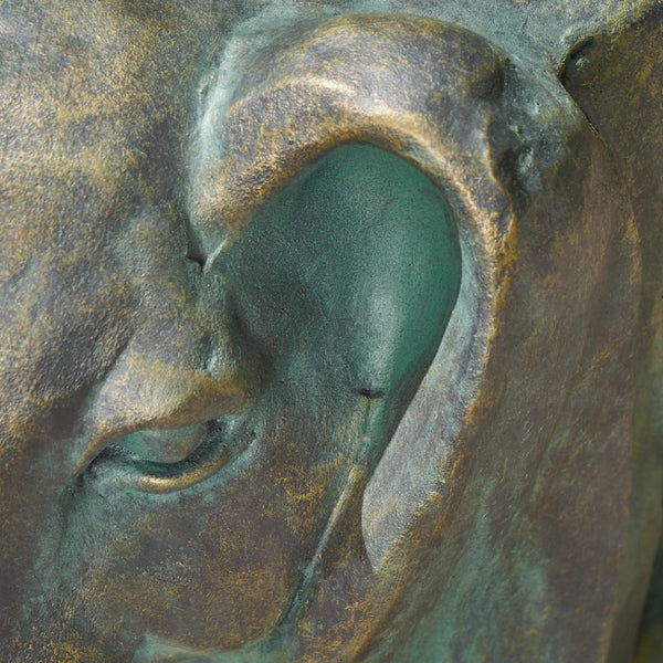 English Elm Christopher Knight Home® - 13inch Rabbit Garden Stool Vintage Antique Green Lightweight Concrete, Gold Patina, Weatherproof Accent Table N765P285189G