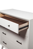 IDEAZ 1585APB White Mid Century 4 Drawer Chest with Pull Out Tray White 1585APB