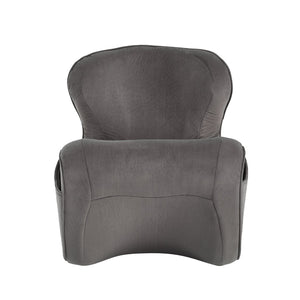 English Elm Ergonomic Floor Chair Velvet Upholstered Lumbar Support Seat for Reading Nook or Lounge Gray W1097P462003