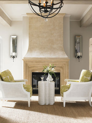 Lexington Tommy Bahama Home Spar Chairside Table – Elegant Quatrefoil Design With Woven Raffia For Stylish Island Living Somers Isle  543-954