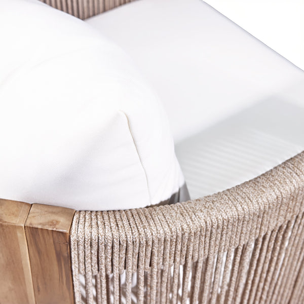 English Elm Christopher Knight Home® - Matera Teak & Beige Dining Chairs Set of 2 – Acacia Wood Frame, Rope Back, Removable Washable Cushions N775P255932T