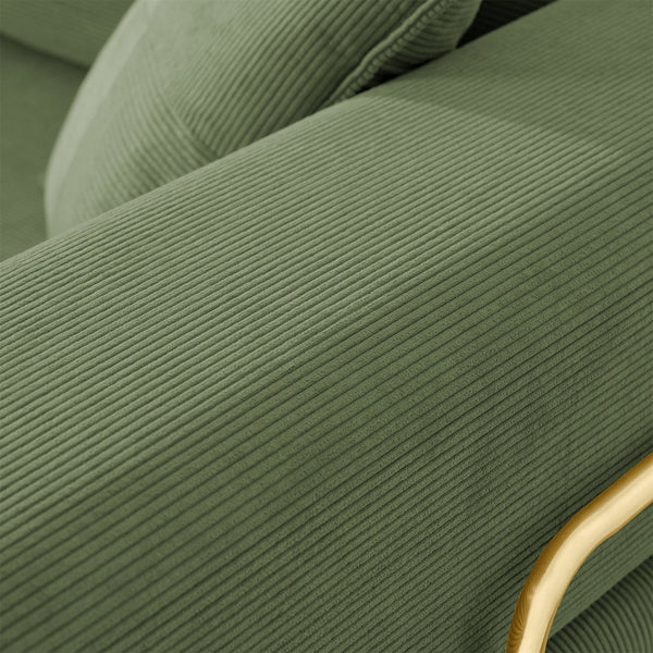 English Elm Modern Modular Sofa Bed Fold-Out Convertible Floor Couch with Removable Backrest, Corduroy Comfort Green W1117P312484