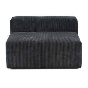 English Elm Pixel Modern Modular Sofa - Stylish Black Corduroy L-Shaped Sectional 4-Seater For Versatile Comfort B341S00024-GIGA