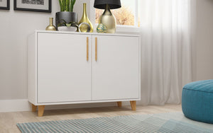 Manhattan Comfort Herald Mid-Century Modern Sideboard White 158AMC166