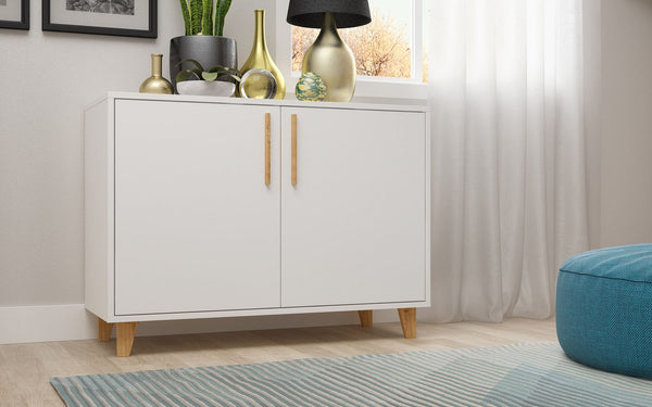 Manhattan Comfort Herald Mid-Century Modern Sideboard White 158AMC166