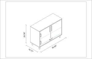 Manhattan Comfort Herald Mid-Century Modern Sideboard White 158AMC166