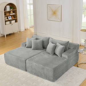 English Elm Two-Seater Lazy Sofa Lounge Chair – Plush Velvet Fabric, No Assembly, Perfect For Cozy Living Spaces W487S00348-GIGA