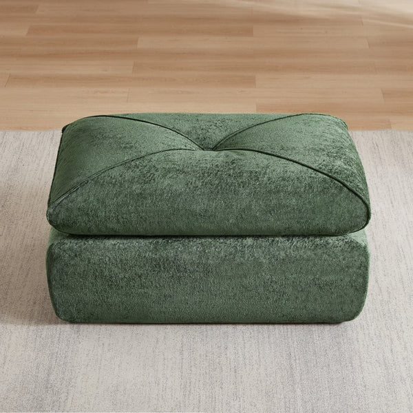 English Elm Modern Chenille Modular Sofa with Extendable Foot Pedal for Relaxed Living Spaces Green W3396P463873
