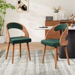 English Elm Swivel Counter Stools Set of 2 Rattan Back Pu Seat Mid Century Wood Frame Kitchen Dark Green T3623P433630