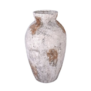 Zentique Distressed Stoneware Vase with Weathered Finish — Timeless Rustic Accent for Mantel & Entryway Decor W13 x H22.5 x D13 15905L B18