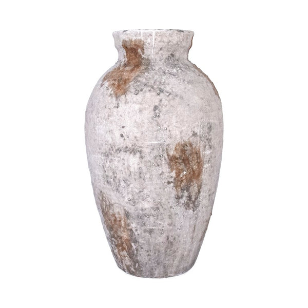Zentique Distressed Stoneware Vase with Weathered Finish — Timeless Rustic Accent for Mantel & Entryway Decor W13 x H22.5 x D13 15905L B18