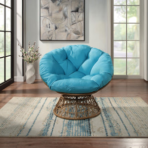 OSP Home Furnishings Papasan Chair Blue