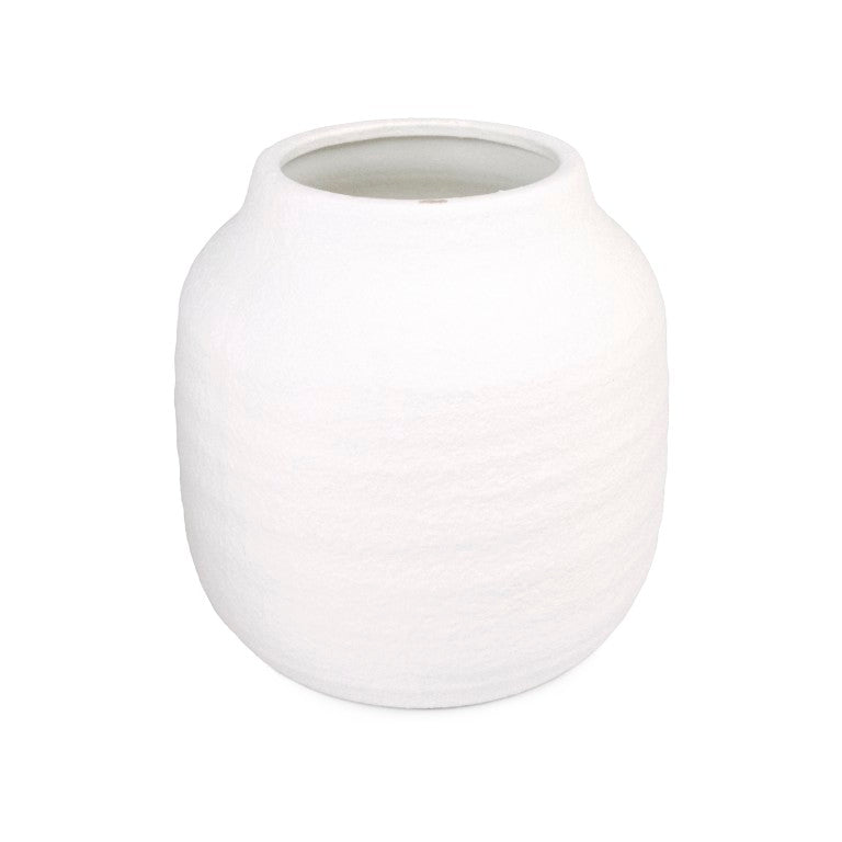 Zentique Matte White Vase — Minimalist Terracotta Accent with Smooth Matte Finish for Modern Sculptural Styling W10 x H9.5 x D10 15919L A584A