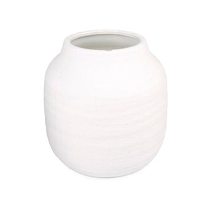 Zentique Matte White Vase — Minimalist Terracotta Accent with Smooth Matte Finish for Modern Sculptural Styling W10 x H9.5 x D10 15919L A584A