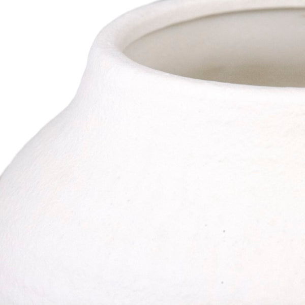 Zentique Matte White Vase — Minimalist Terracotta Accent with Smooth Matte Finish for Modern Sculptural Styling W10 x H9.5 x D10 15919L A584A