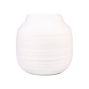 Zentique Matte White Vase — Minimalist Terracotta Accent with Smooth Matte Finish for Modern Sculptural Styling W10 x H9.5 x D10 15919L A584A