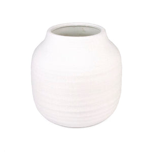 Zentique Matte White Vase — Minimalist Terracotta Accent with Smooth Matte Finish for Modern Sculptural Styling W7.5 x H8 x D7.5 15919S A584A