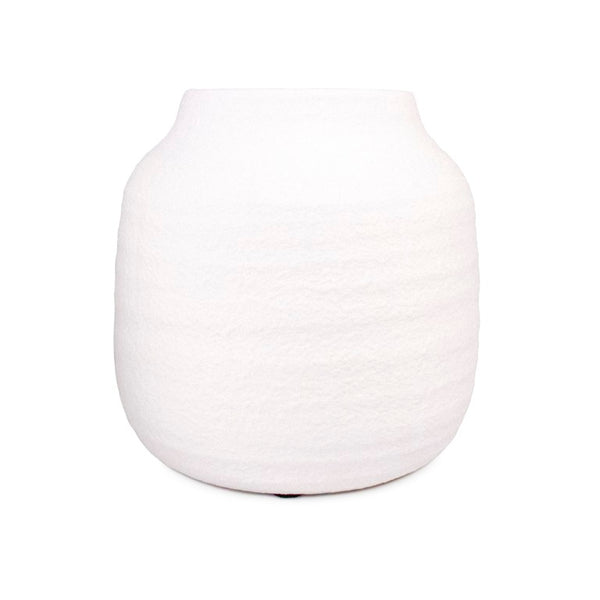 Zentique Matte White Vase — Minimalist Terracotta Accent with Smooth Matte Finish for Modern Sculptural Styling W7.5 x H8 x D7.5 15919S A584A