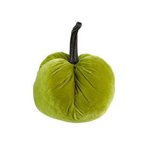English Elm Set Of 2 Velvet Weighted Pumpkins - Apple Green Decor For Farmhouse Fall Tabletop & Thanksgiving W2078P246652-GIGA