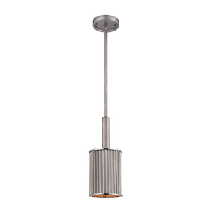 Corrugated Steel 6'' Wide 1-Light Mini Pendant - Weathered Zinc 15926/1 Elk Lighting