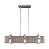 Corrugated Steel 32'' Wide 6-Light Chandelier - Weathered Zinc 15928/6 Elk Lighting