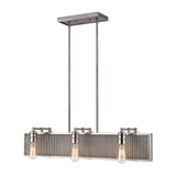 Corrugated Steel 32'' Wide 6-Light Chandelier - Weathered Zinc 15928/6 Elk Lighting