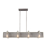 Corrugated Steel 43'' Wide 8-Light Chandelier - Weathered Zinc 15929/8 Elk Lighting