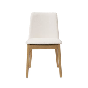 English Elm Christopher Knight Home® - Upholstered Modern Armless Dining Chair Set of 2 with Ergonomic Curved Back & Solid Wood Frame Durable Fabric Beige,Oak N771P330590A