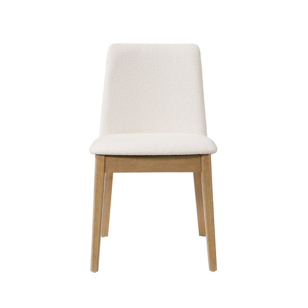 English Elm Christopher Knight Home® - Upholstered Modern Armless Dining Chair Set of 2 with Ergonomic Curved Back & Solid Wood Frame Durable Fabric Beige,Oak N771P330590A