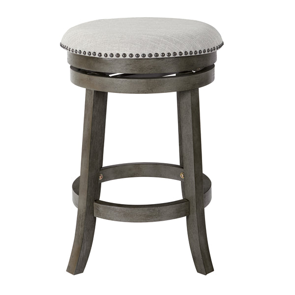 OSP Home Furnishings Round Backless Swivel Stool - Set of 2 Grey