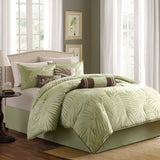 Madison Park Freeport Coastal 7 Piece Jaquard Comforter Set MP10-233 Olive Green