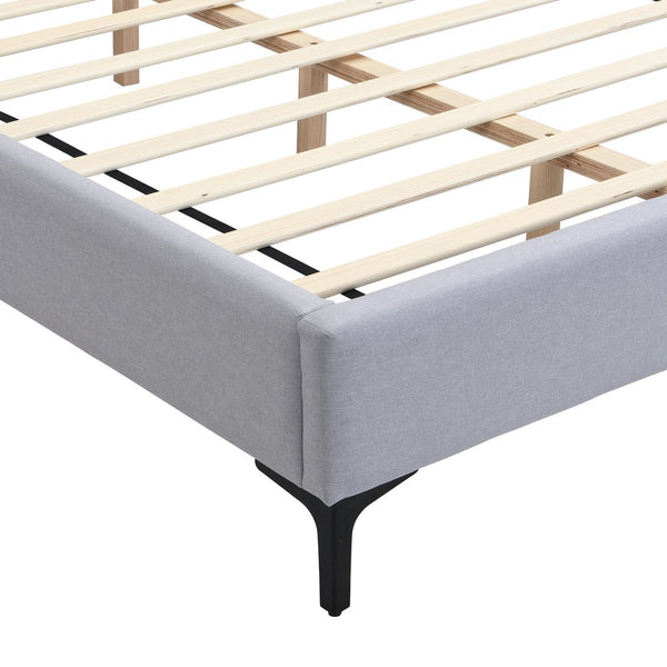 English Elm Christopher Knight Home® - Chic Linen Upholstered Bed With Integrated Lighting & Shelves, Grey, King - Modern Comfort & Style N769P264788K