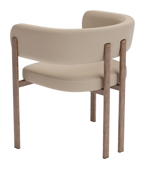 Ruge Dining Chair Set of 2 - Stylish Beige Vinyl, Modern Design for Elegant Dining & Lounge Spaces