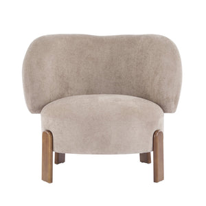 English Elm Christopher Knight Home® - Cozy Wingback Armchair with Plush Bouclé Upholstery, Solid Wood Legs, Ergonomic Support, Timeless Style Light Brown 33.5 L x 25.5 W x 21.5 H N776P298155W